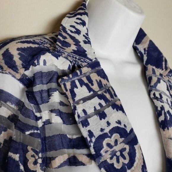 Multiples blue floral open front cardigan size Small - Picture 5 of 8